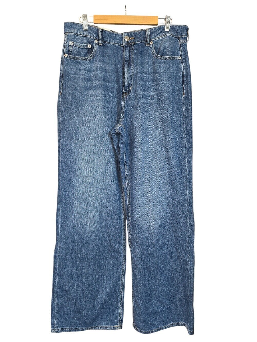 Aeropostale High Rise Wide Leg Jeans Vintage Wash Full Length Denim NWT Size 14